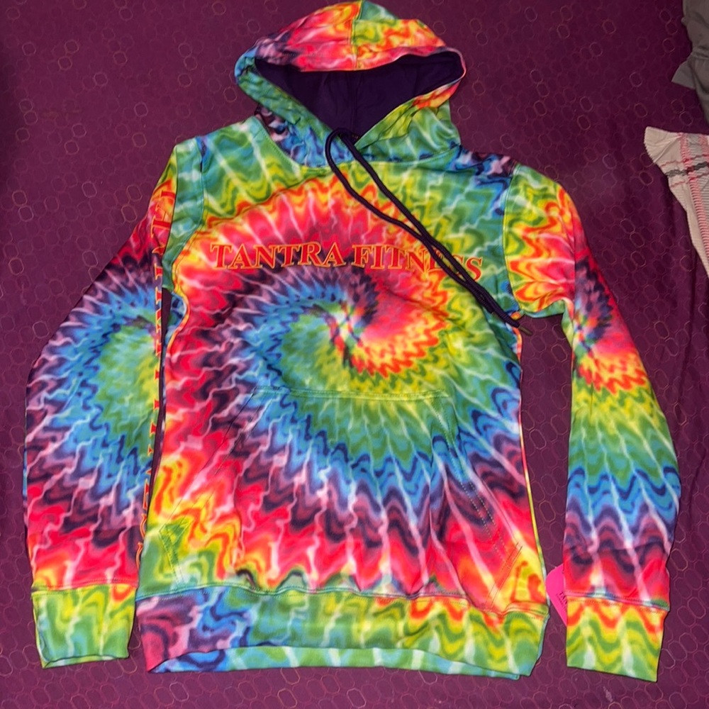 Tantra Fitness rainbow psychedelic print drawstring hoodie